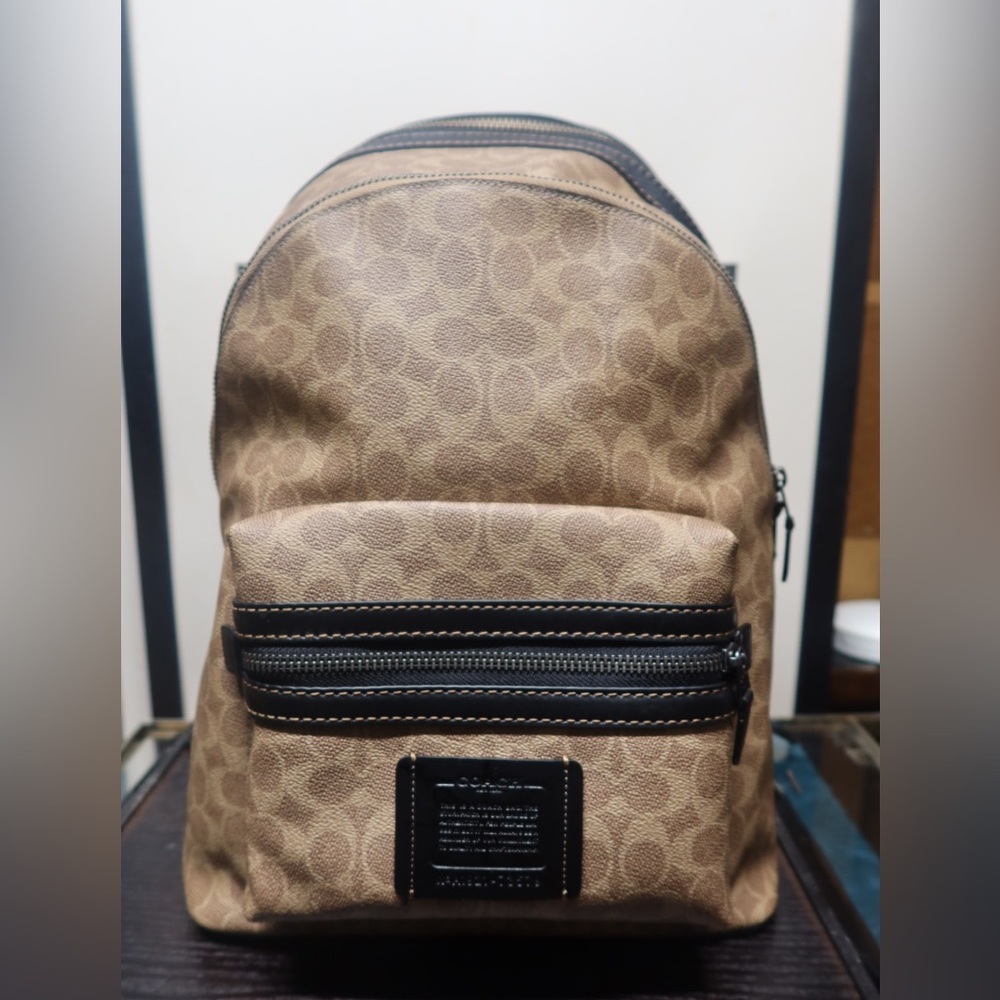 New Academy Backpack In Signature Canvas with Coach Patch